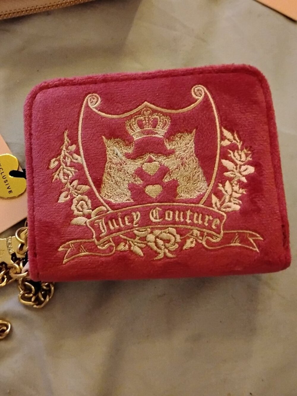 NWT Juicy Couture Small ZA Wallet W/ Back ID Organizer — Raspberry Tart